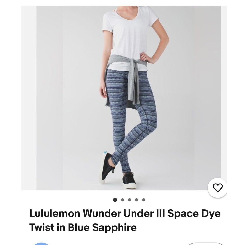 Lululemon Wunder Under III Leggings Womens 4 Blue Excellent Space Dye Twist